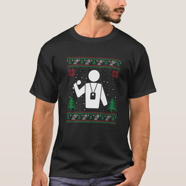 Camiseta Divertido periodista de Santa Hat Navidades feos s (Anverso)
