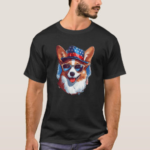 Camiseta Divertido perro amante Corgi Día de la Independenc