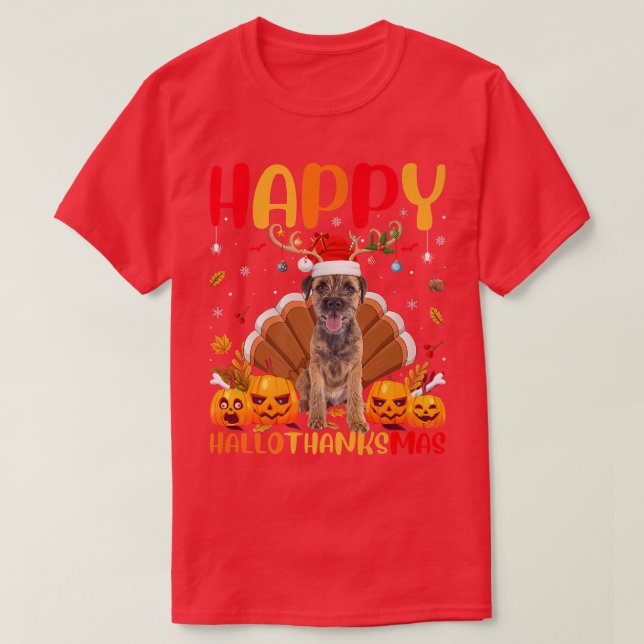 Camiseta Divertido perro amante de la frontera feliz perro  (Diseño del anverso)
