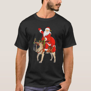 Camiseta Divertido perro amante de Santa Riding Inglés Mast