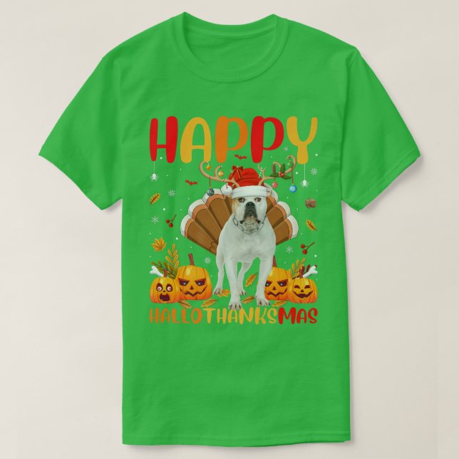 Camiseta Divertido perro amante Feliz Bulldog americano Hol (Diseño del anverso)