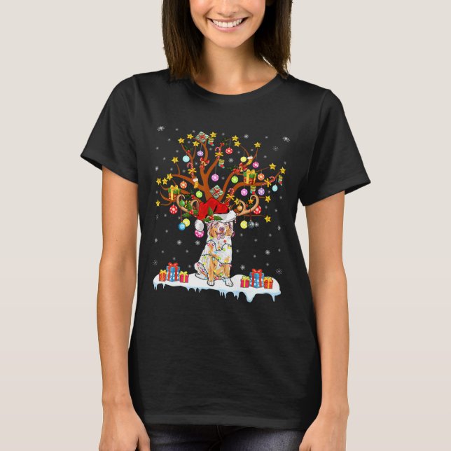 Camiseta Divertido perro Árbol de Navidad (Anverso)