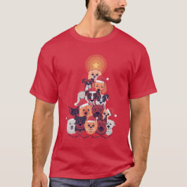 Camiseta Divertido PERRO Árbol de Navidad - Pabellón de Res