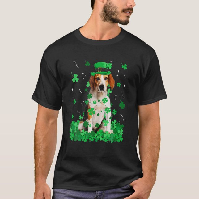 Camiseta Divertido perro Beagle St Patrick's Day Shamrock i (Anverso)