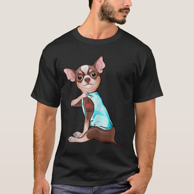 Camiseta Divertido perro chihuahua que amo a papá que es gr (Anverso)