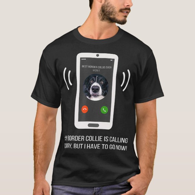 Camiseta Divertido perro collie de borde (Anverso)