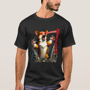 Camiseta Divertido perro Corgi de Pembroke Kaiju monstruo j