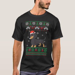 Camiseta Divertido perro Dachshund Santa Hat Navidades feos