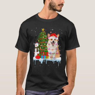 Camiseta Divertido perro de Corgi amante Santa ilumina a Go