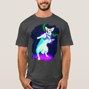 Camiseta Divertido perro de Corgi bailando retro bailando b