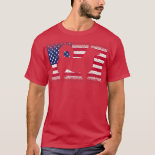 Camiseta Divertido perro de Corgi con la bandera estadounid