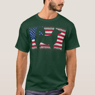 Camiseta Divertido perro de Corgi con la bandera estadounid