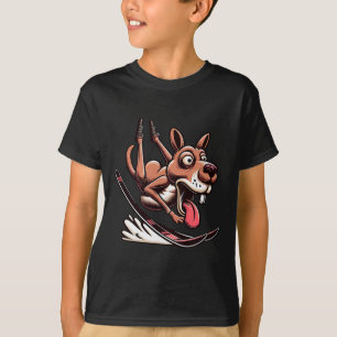 Camiseta Divertido perro de esquí se estrella cuesta abajo 