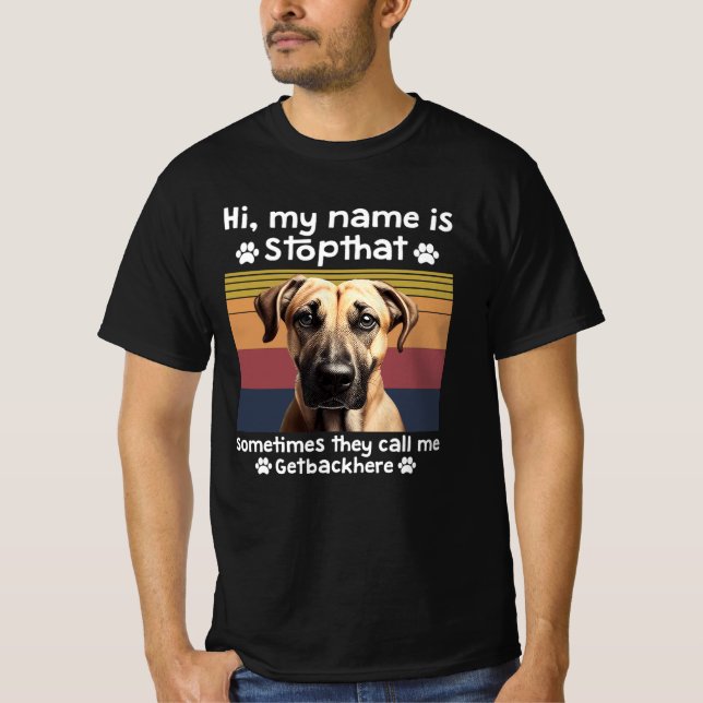 Camiseta Divertido perro de la boca negra diciendo (Anverso)