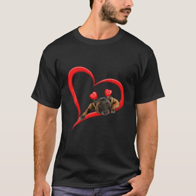 Camiseta Divertido perro de Malinois Mascota de San Valentí (Anverso)