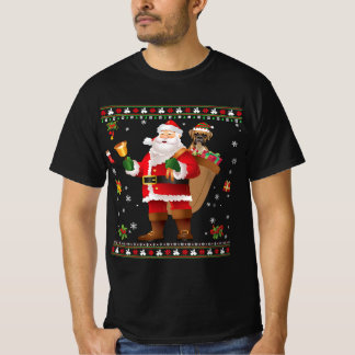 Camiseta Divertido perro de Santa Boxer presenta Feliz Navi