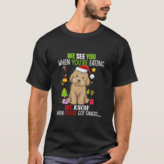 Camiseta Divertido perro de Santa Hat toma a Navidades Paja (Anverso)