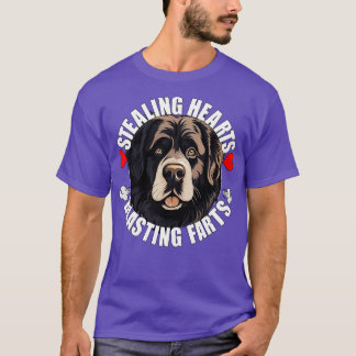 Camiseta Divertido perro de Terranova Newfie robando latiga