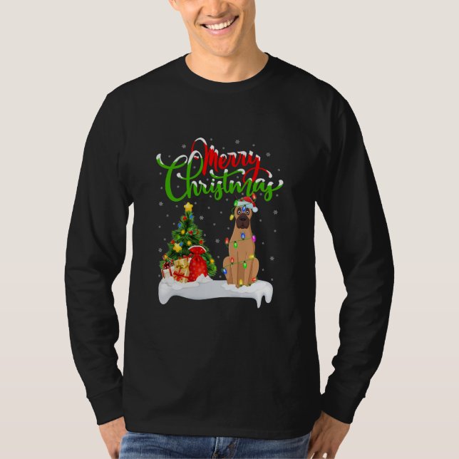 Camiseta Divertido perro de Vizsla Lover Xmas iluminando Vi (Anverso)