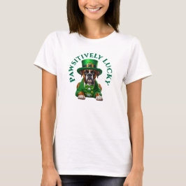 Camiseta Divertido perro del día de San Patricio Afortunada