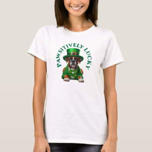 Camiseta Divertido perro del día de San Patricio Afortunada