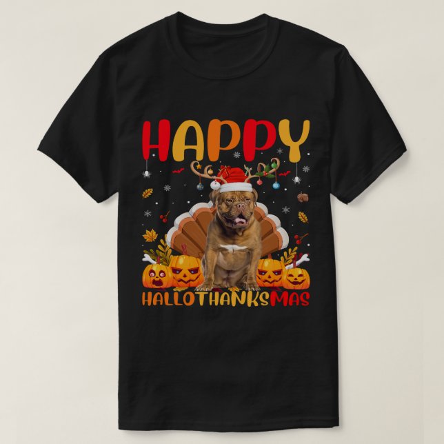Camiseta Divertido Perro Enamorado Feliz Perro De Burdeos H (Diseño del anverso)