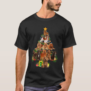 Camiseta Divertido Perro Español Árbol de Navidad Español X