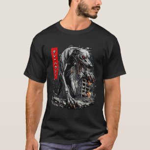 Camiseta Divertido perro galgo Kaiju monstruo japonés