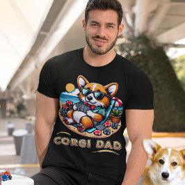 Camiseta Divertido perro jugando al Corgi Dad