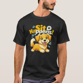 Camiseta Divertido perro lindo "¡Siéntate pasa!"