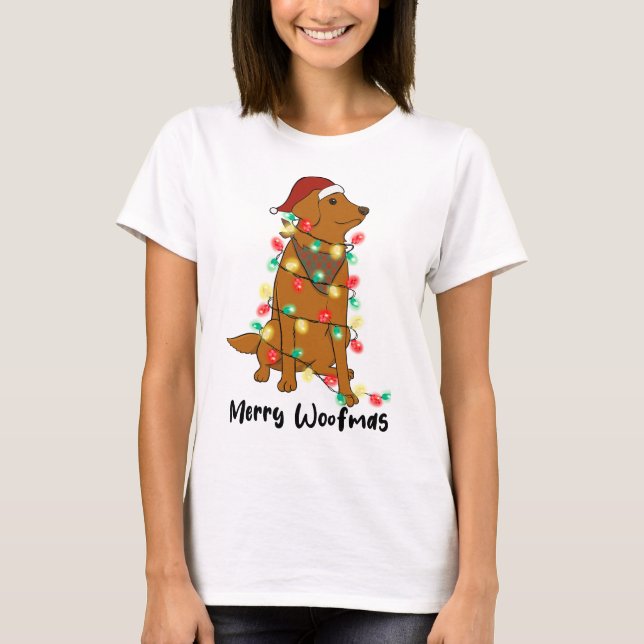 Camiseta Divertido perro Navidad de Merry Woofmas (Anverso)