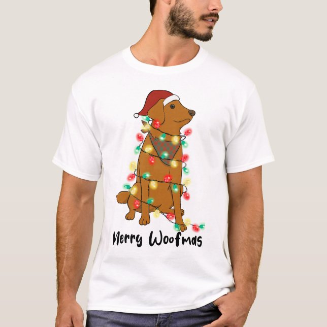 Camiseta Divertido perro Navidad de Merry Woofmas (Anverso)