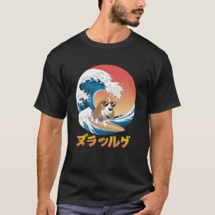 Camiseta Divertido perro ondulado japonés Kanagawa Wave Dog