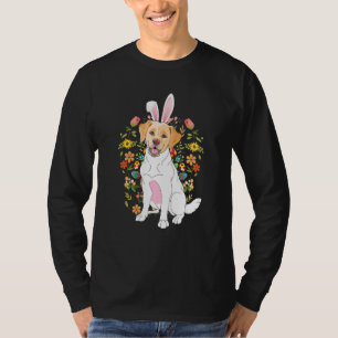 Camiseta Divertido perro Pascua Labrador Bunny Huevos Flor 