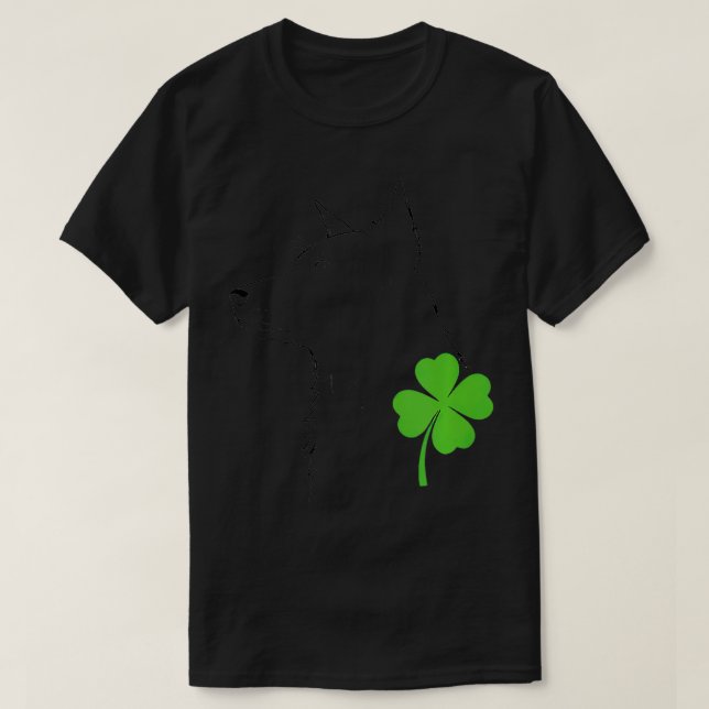 Camiseta divertido perro pastor de dibujo Día de St Patrick (Diseño del anverso)