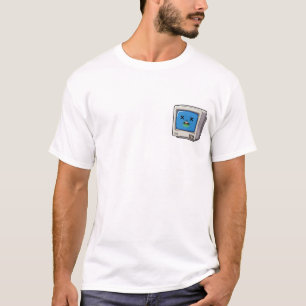 Camiseta Divertido Personaje de Monitor de Computadora Retr
