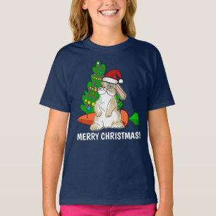 Camiseta Divertido Personalizable de Navidad Bunny Santa Me