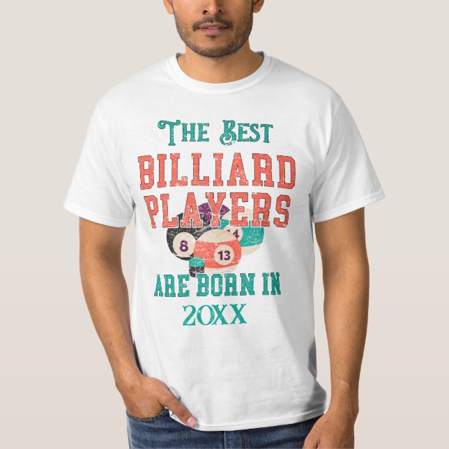 Camiseta Divertido Personalizado Billiards Birthday (Anverso)