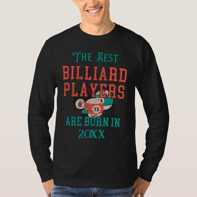 Camiseta Divertido Personalizado Billiards Birthday (Anverso)
