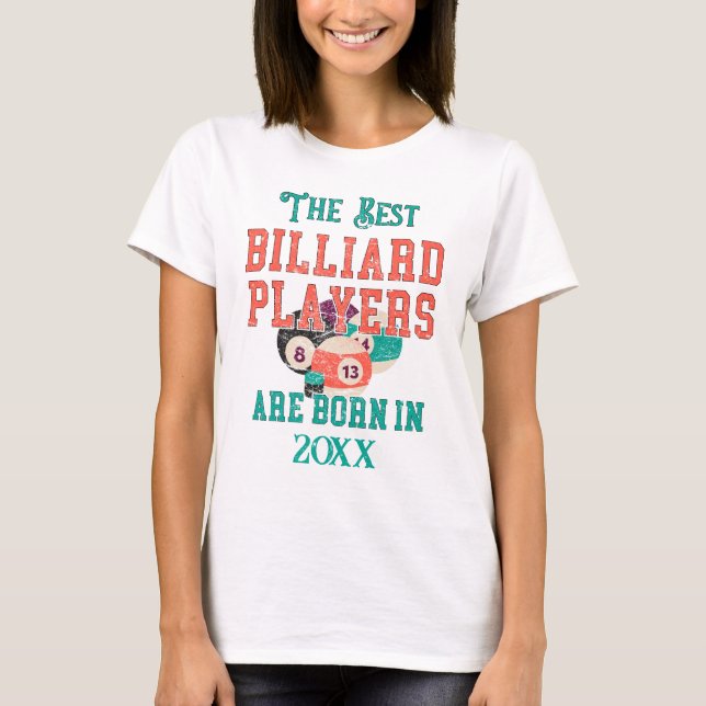 Camiseta Divertido Personalizado Billiards Birthday (Anverso)