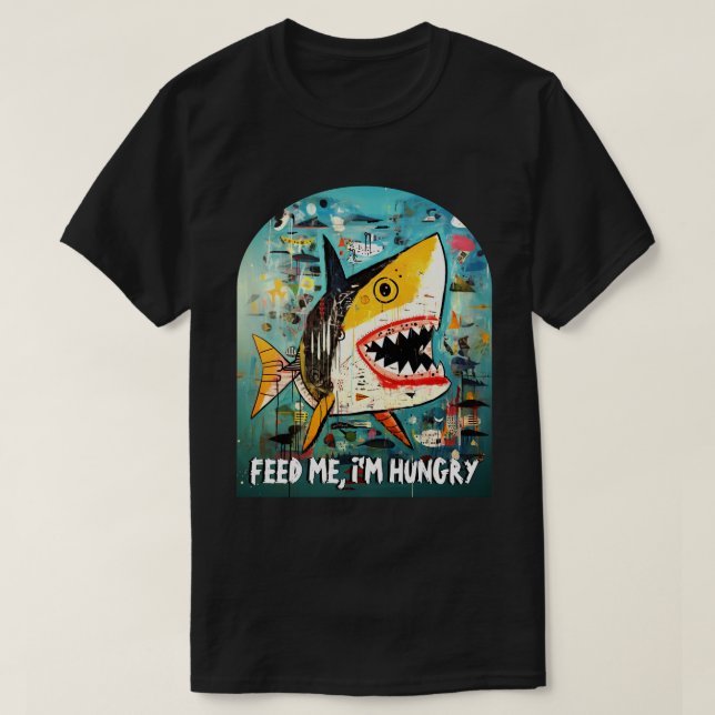 Camiseta Divertido Personalizado de tiburones cita graffiti (Diseño del anverso)