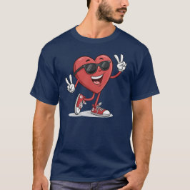Camiseta Divertido Personalizado del corazón con gafas de s