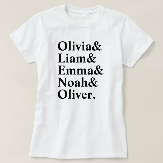 Camiseta Divertido Personalizado Minimalista Nombre de la l (Diseño del anverso)