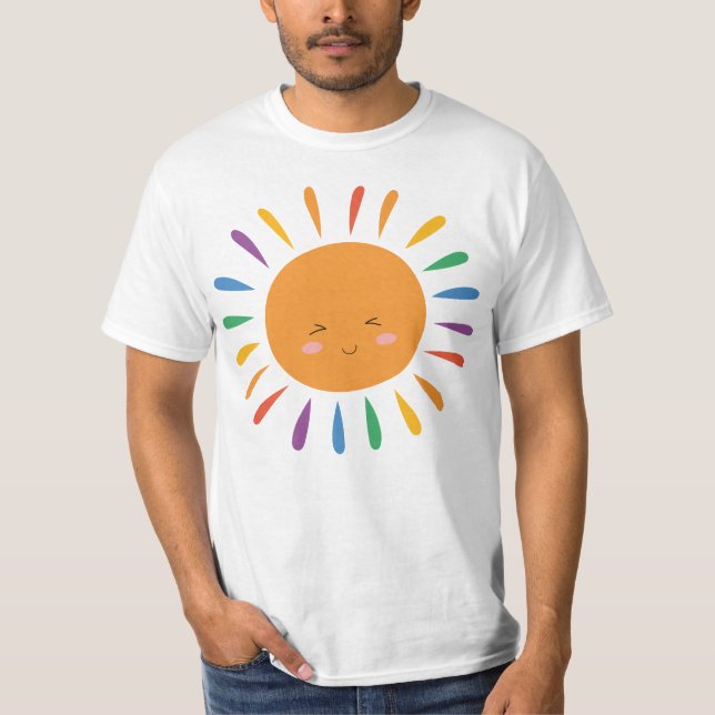 Camiseta Divertido Personalizado Sun LGBT-Shirt - Alegre ar (Anverso)
