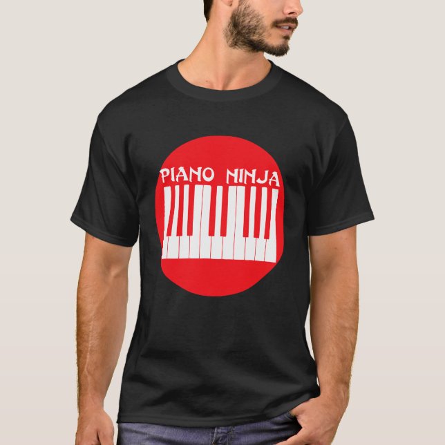 Camiseta Divertido Piano Ninja Piano Lover Para Pianistas J (Anverso)