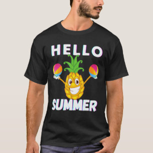 Camiseta Divertido piñas Hola Summer Pineapple Mamá Papá Bo