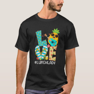 Camiseta Divertido Pineapple LOVE Lunch Lady Hola Vibes de