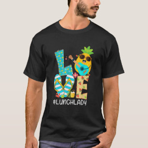 Camiseta Divertido Pineapple LOVE Lunch Lady Hola Vibes de