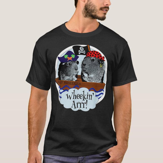 Camiseta Divertido Pirata Cute Guinea Cerdo Rueda Squad Say (Anverso)