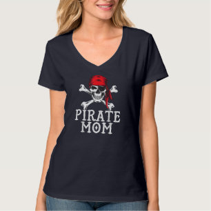 Camiseta Divertido Pirate Mom Cita Crossbone Eye Patch & He